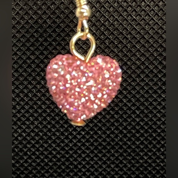 NIP! Set! Sparkling Pink Heart Earring & Necklace! Sparkling Pink Rhinestones! - Picture 9 of 14